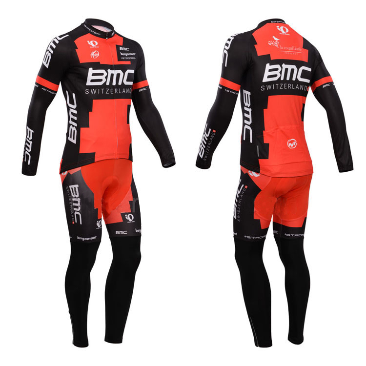 2014 Maillot Bmc mangas largas Rojo